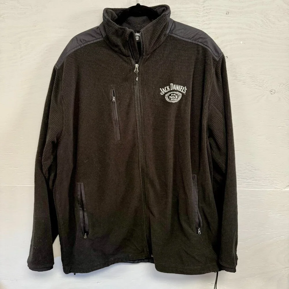 Jack Daniel's Official Licensed Full Zipper‎ Fleece Black Size 2XL